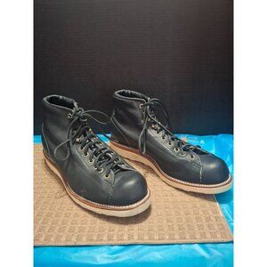 Chippewa Mens Black Leather Lace-Up Boots Size 9.5D Monkey Boots